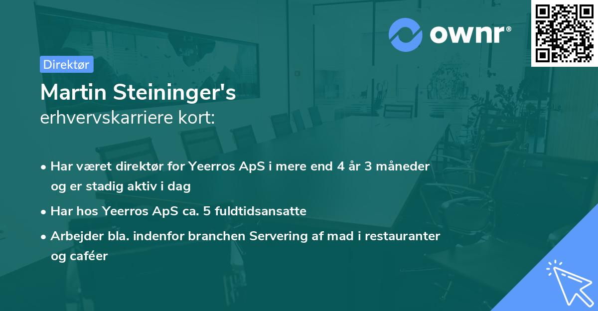 Martin Steininger's erhvervskarriere kort