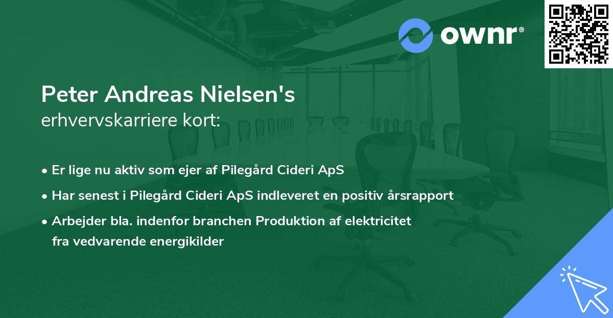 Peter Andreas Nielsen's erhvervskarriere kort