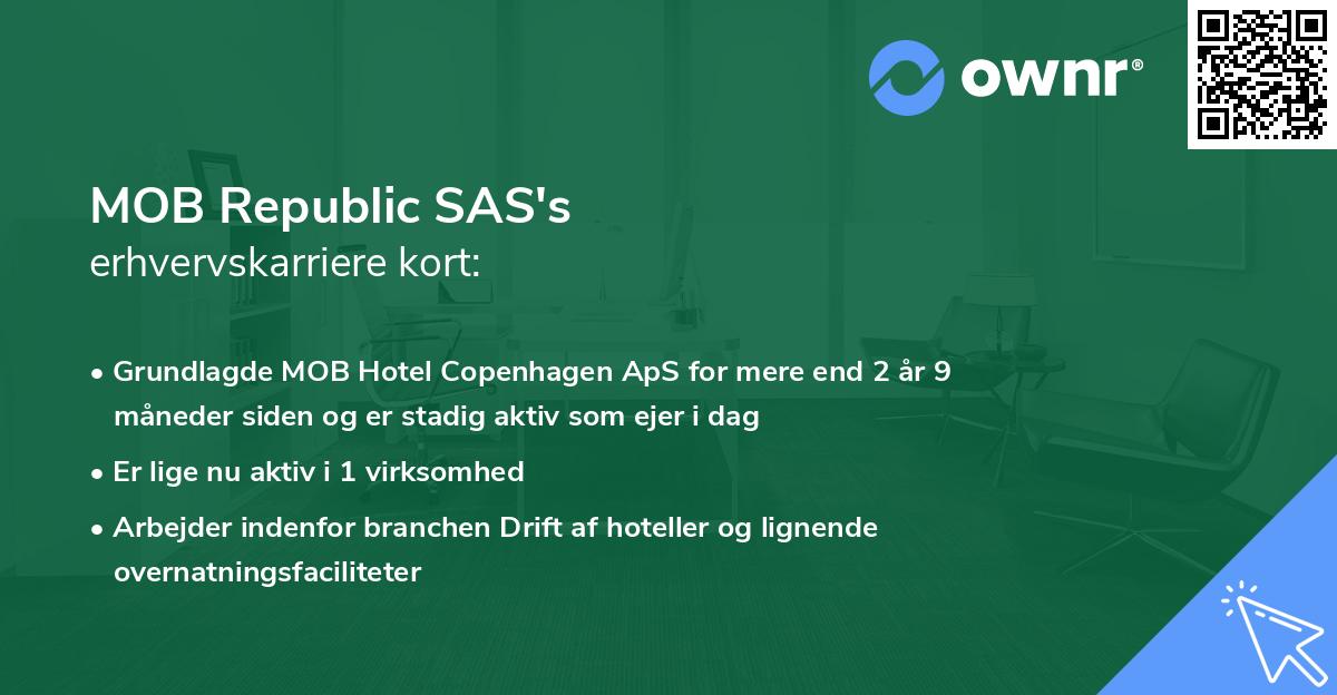 MOB Republic SAS's erhvervskarriere kort