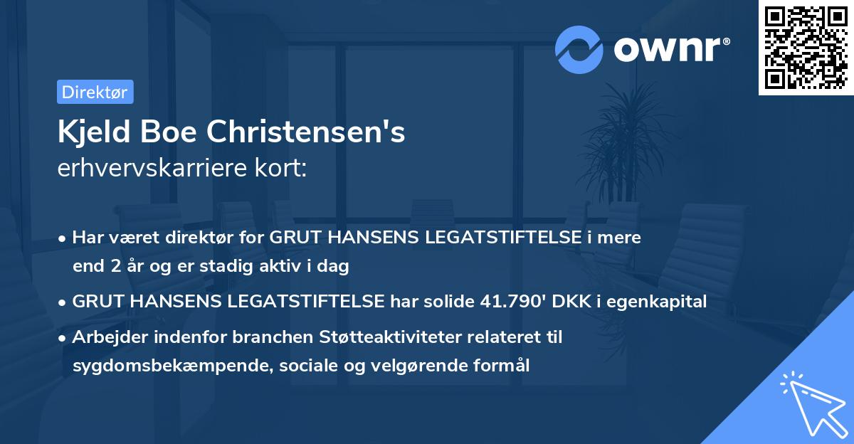 Kjeld Boe Christensen's erhvervskarriere kort