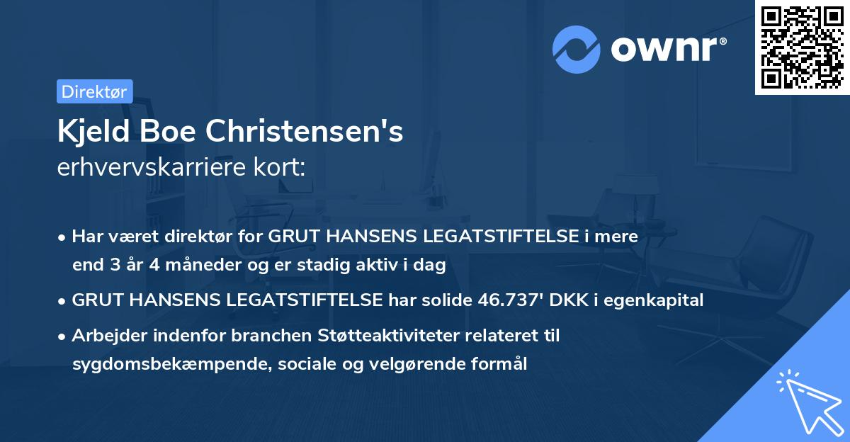 Kjeld Boe Christensen's erhvervskarriere kort