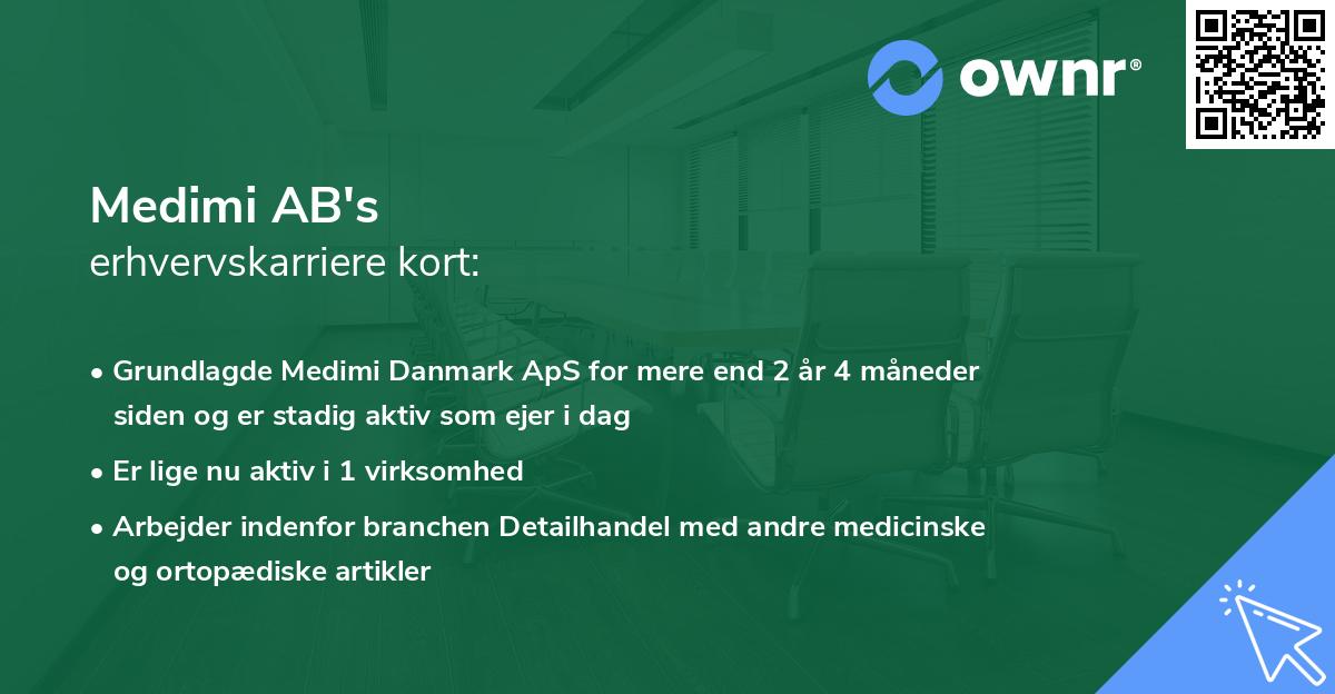 Medimi AB's erhvervskarriere kort