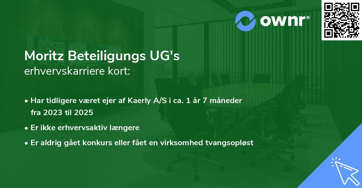Moritz Beteiligungs UG's erhvervskarriere kort