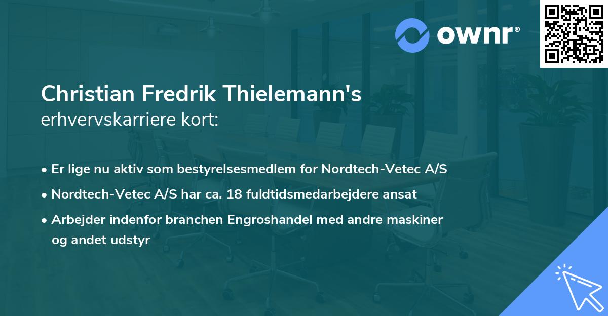 Christian Fredrik Thielemann's erhvervskarriere kort