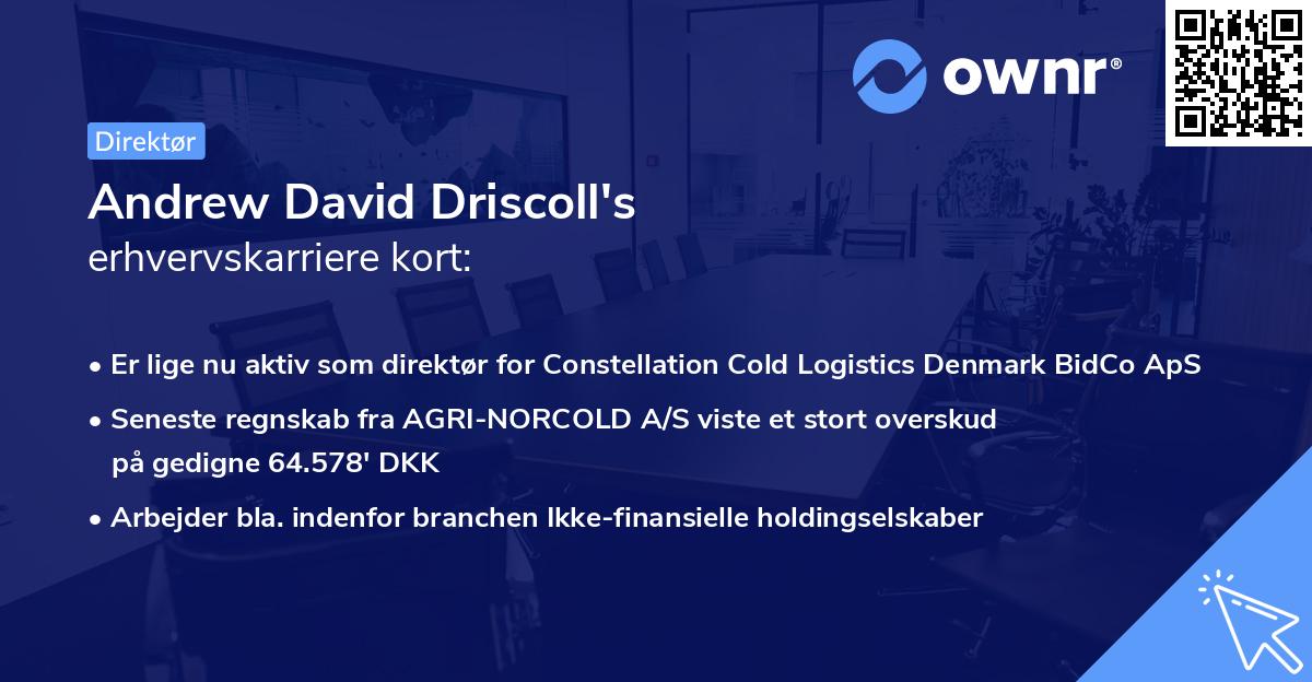 Andrew David Driscoll's erhvervskarriere kort