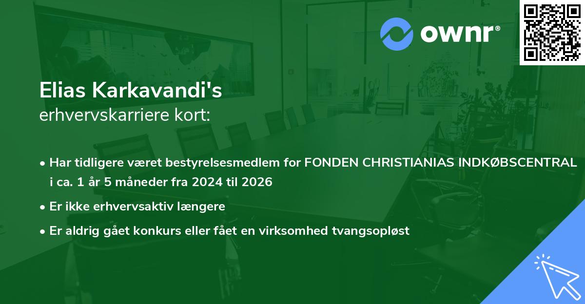 Elias Karkavandi's erhvervskarriere kort