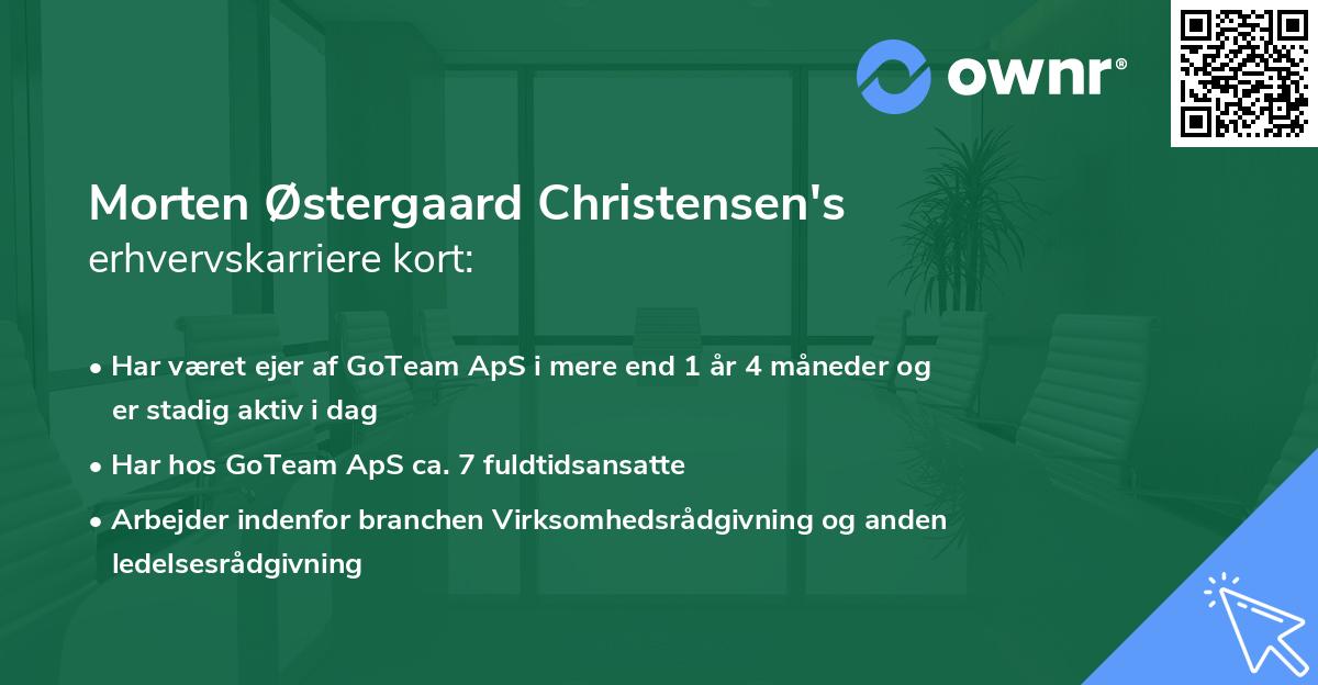 Morten Østergaard Christensen's erhvervskarriere kort