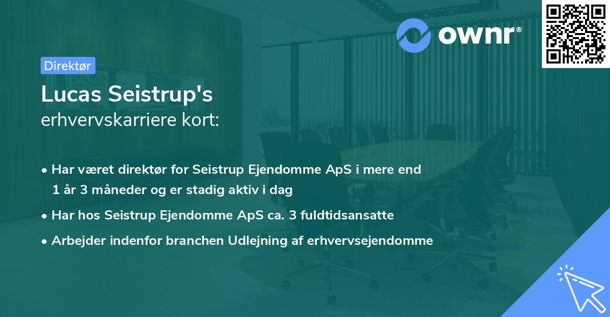 Lucas Seistrup's erhvervskarriere kort