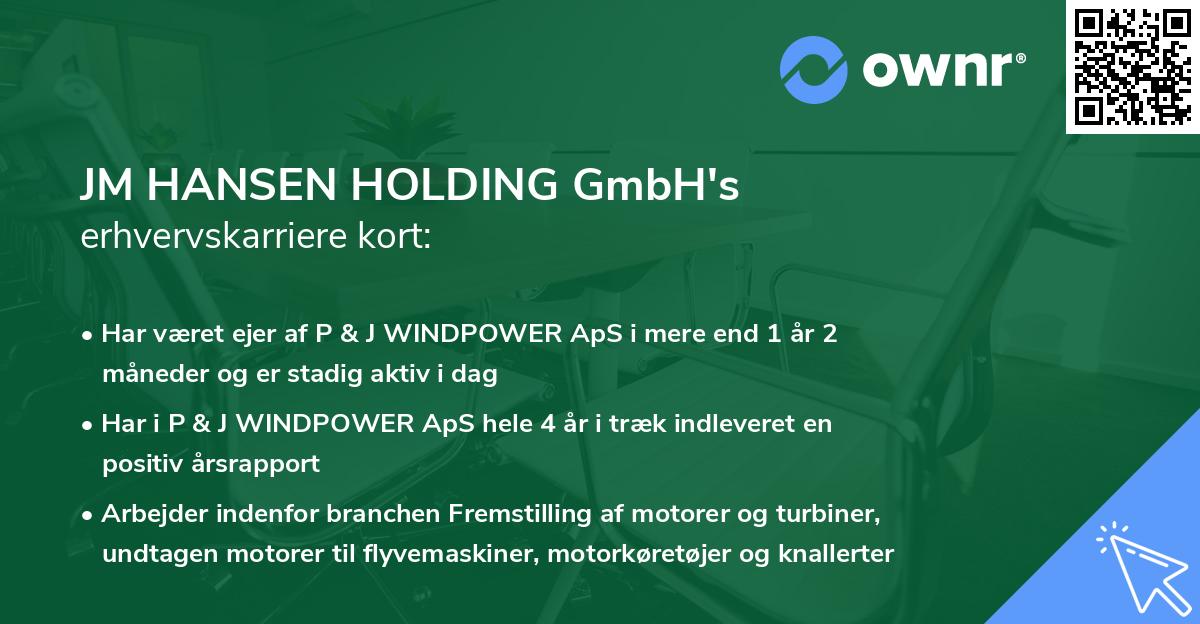 JM HANSEN HOLDING GmbH's erhvervskarriere kort