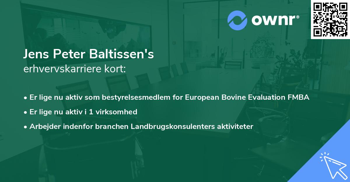 Jens Peter Baltissen's erhvervskarriere kort