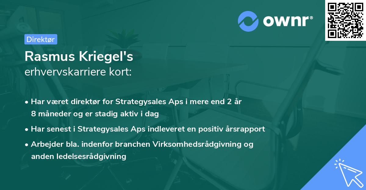 Rasmus Kriegel's erhvervskarriere kort