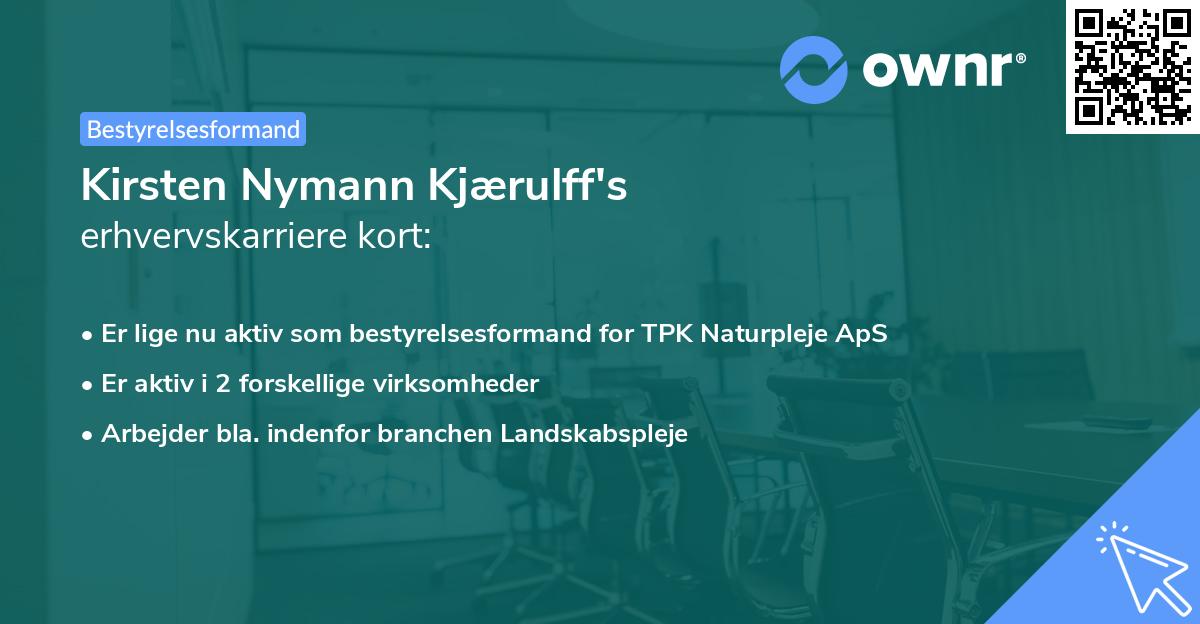 Kirsten Nymann Kjærulff's erhvervskarriere kort
