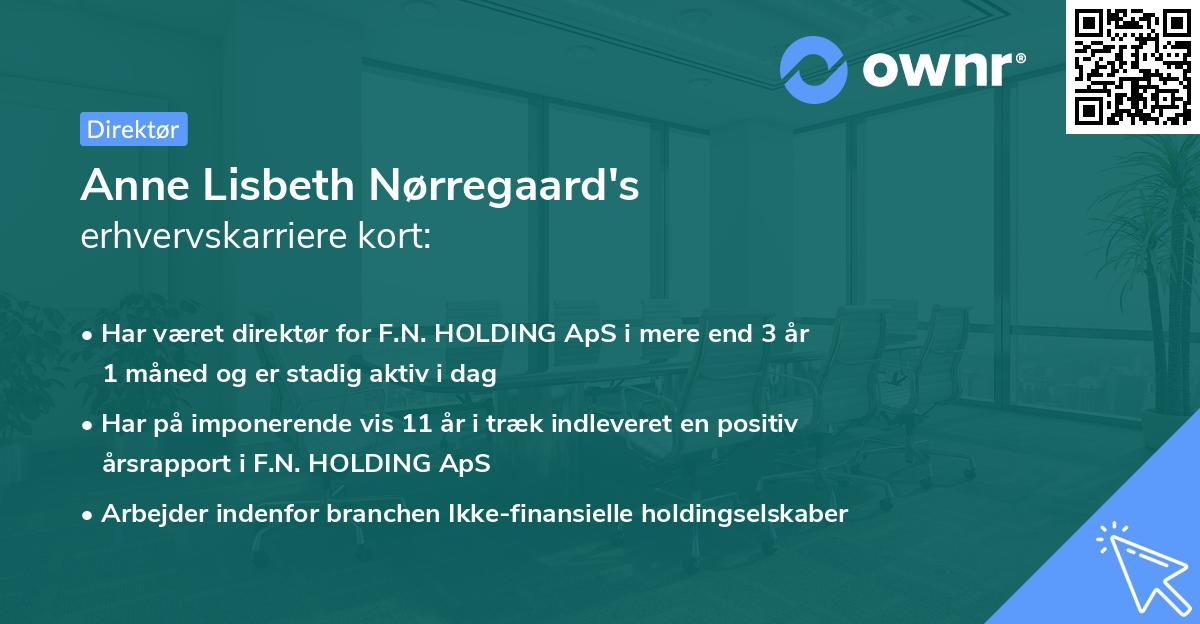 Anne Lisbeth Nørregaard's erhvervskarriere kort