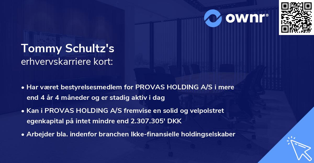 Tommy Schultz's erhvervskarriere kort