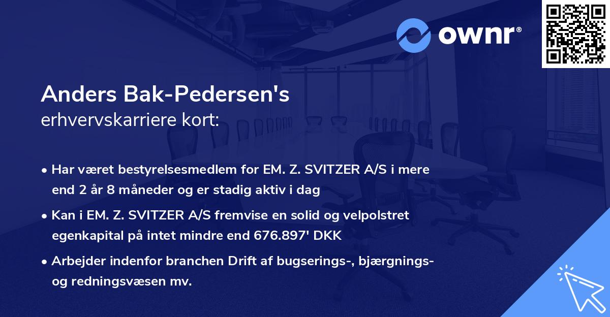 Anders Bak-Pedersen's erhvervskarriere kort