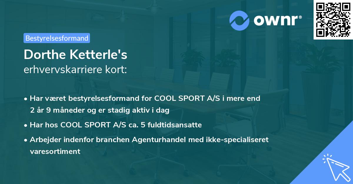 Dorthe Ketterle's erhvervskarriere kort