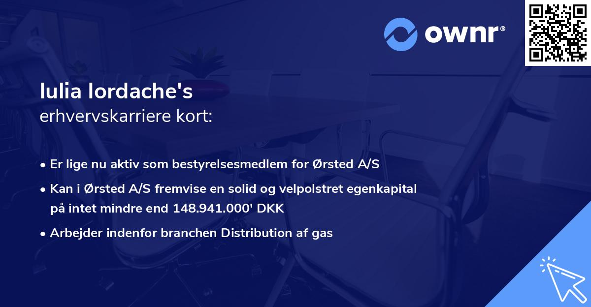 Iulia Iordache's erhvervskarriere kort