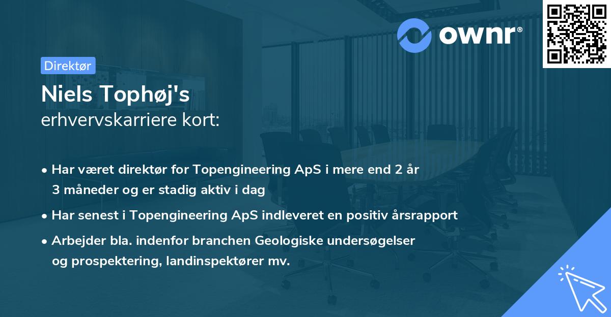 Niels Tophøj's erhvervskarriere kort