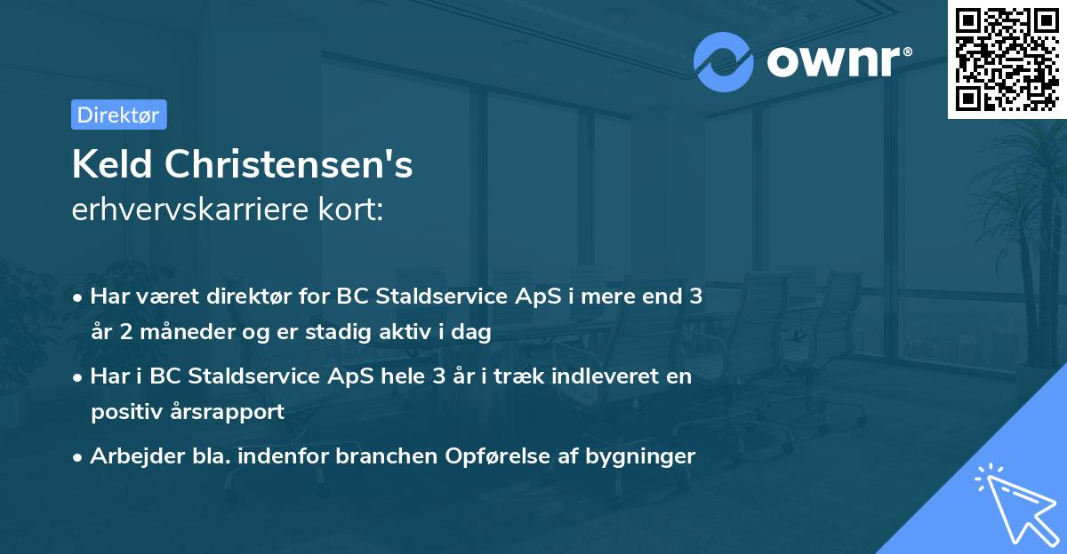 Keld Christensen's erhvervskarriere kort