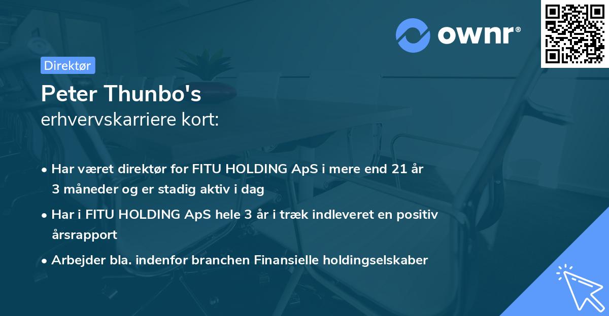 Peter Thunbo's erhvervskarriere kort