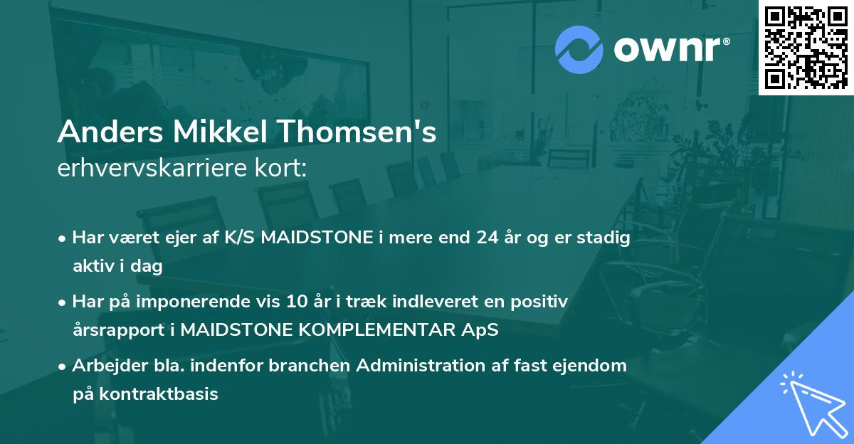 Anders Mikkel Thomsen's erhvervskarriere kort