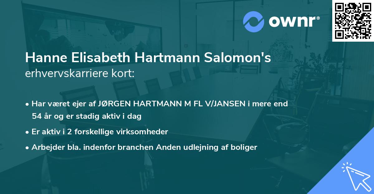 Hanne Elisabeth Hartmann Salomon's erhvervskarriere kort