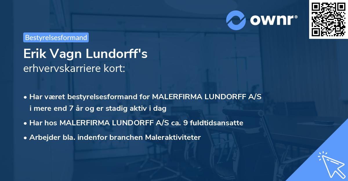 Erik Vagn Lundorff's erhvervskarriere kort