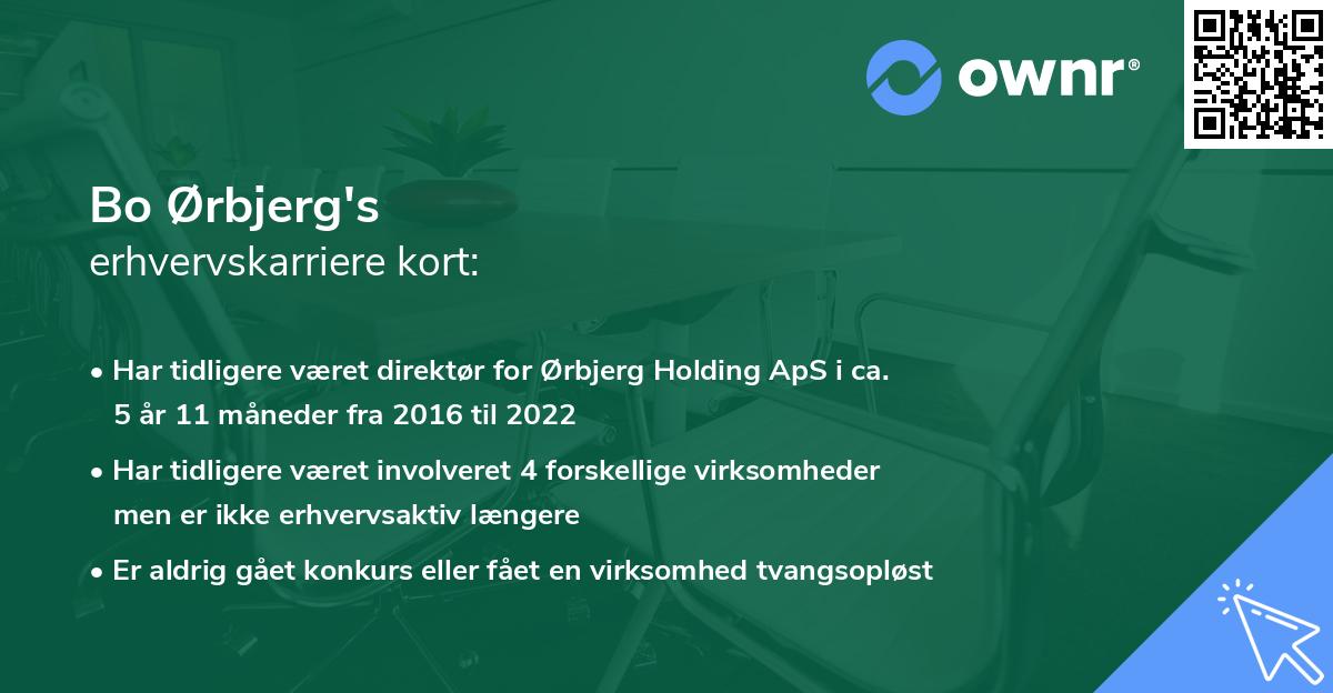 Bo Ørbjerg's erhvervskarriere kort