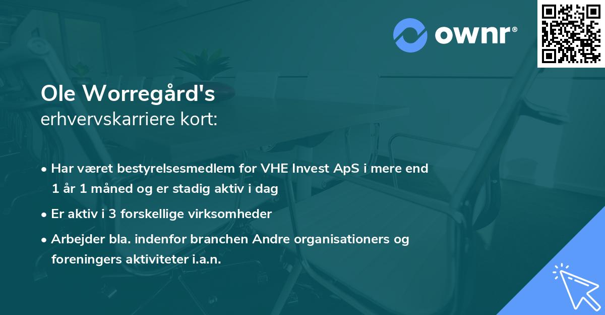 Ole Worregård's erhvervskarriere kort