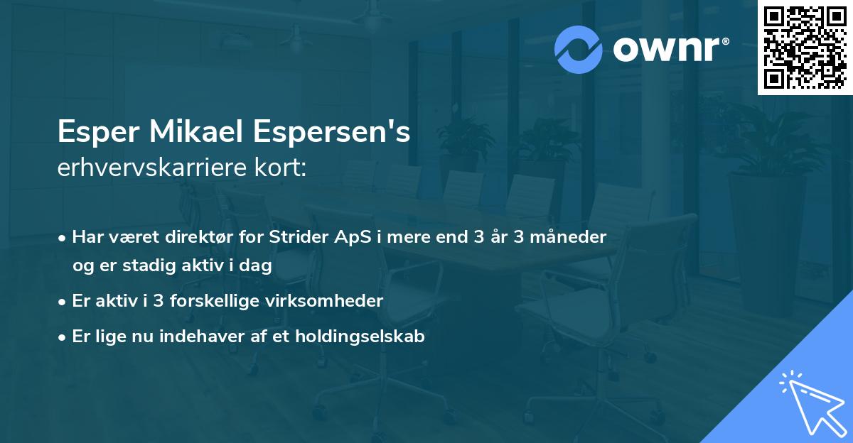 Esper Mikael Espersen's erhvervskarriere kort