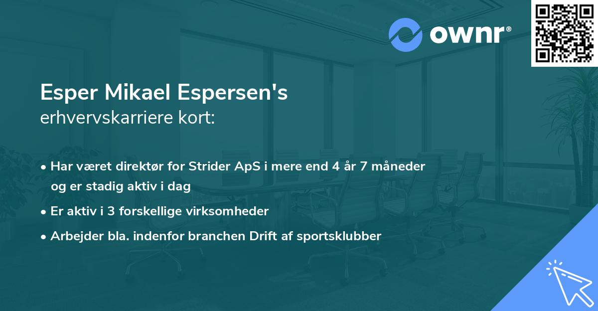 Esper Mikael Espersen's erhvervskarriere kort