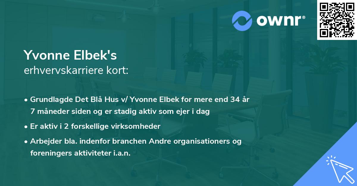 Yvonne Elbek's erhvervskarriere kort