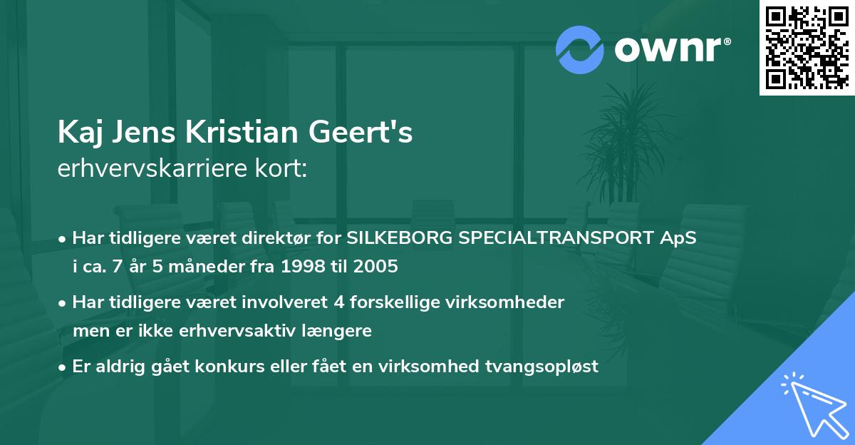 Kaj Jens Kristian Geert's erhvervskarriere kort