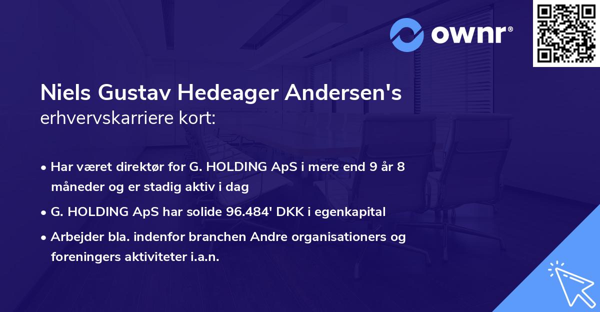 Niels Gustav Hedeager Andersen's erhvervskarriere kort