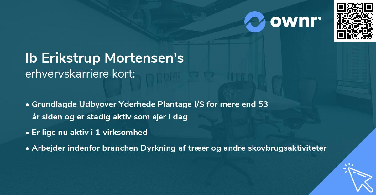 Ib Erikstrup Mortensen's erhvervskarriere kort