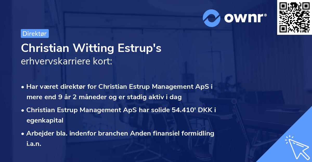 Christian Witting Estrup's erhvervskarriere kort