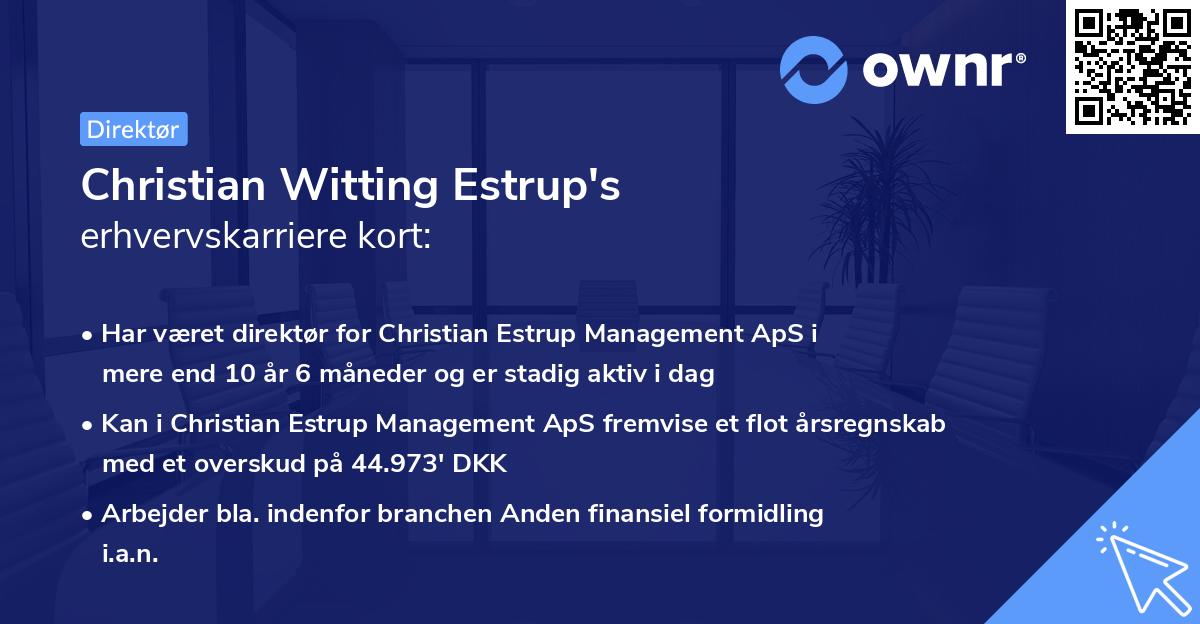 Christian Witting Estrup's erhvervskarriere kort