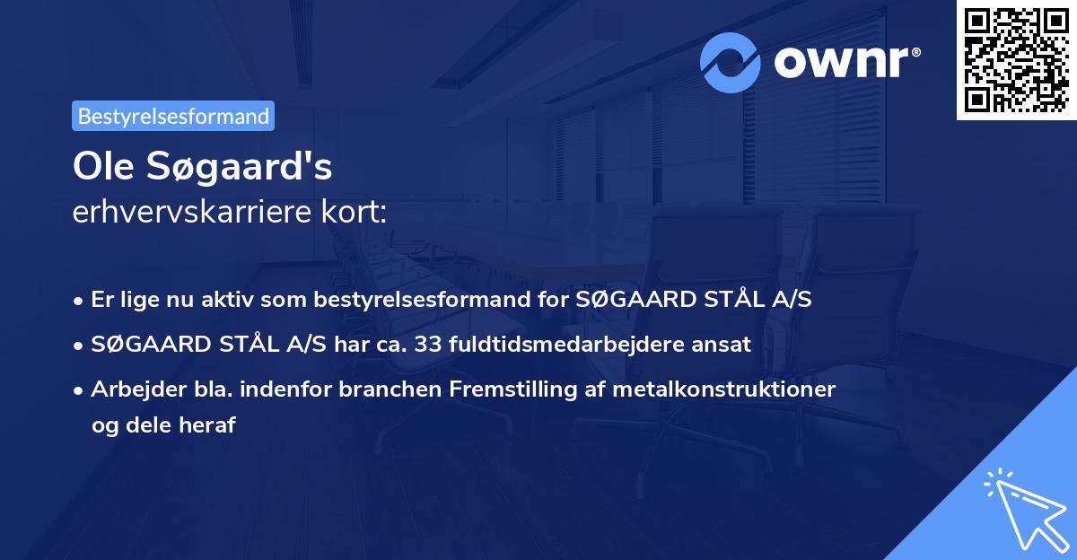 Ole Søgaard's erhvervskarriere kort