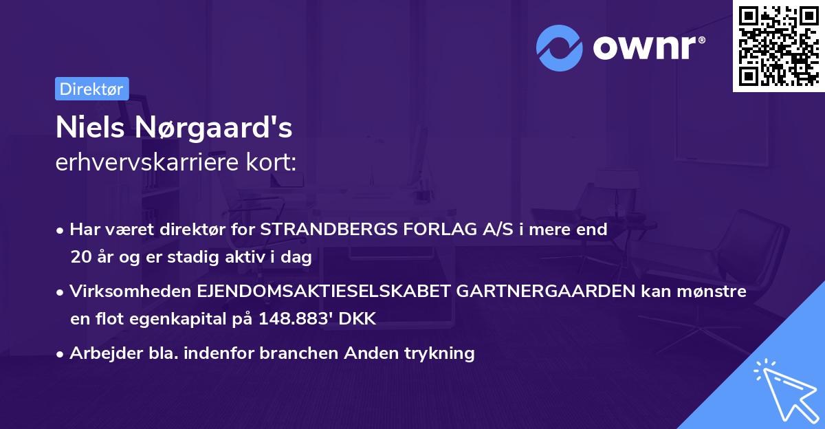 Niels Nørgaard's erhvervskarriere kort