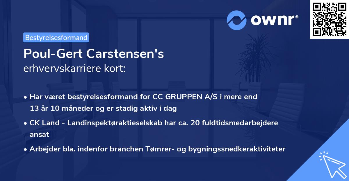 Poul-Gert Carstensen's erhvervskarriere kort