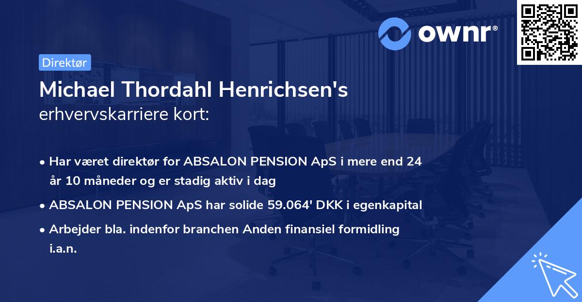Michael Thordahl Henrichsen's erhvervskarriere kort