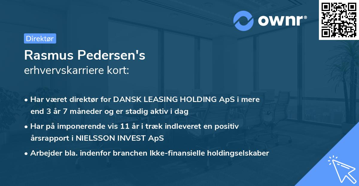 Rasmus Pedersen's erhvervskarriere kort