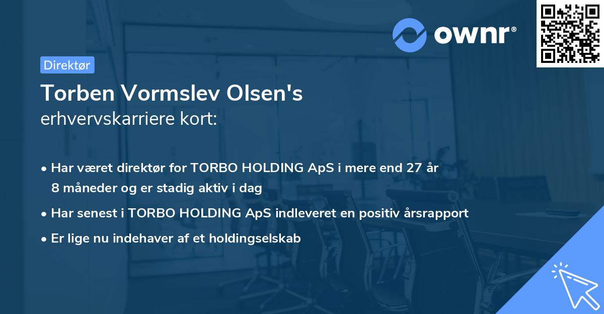 Torben Vormslev Olsen's erhvervskarriere kort