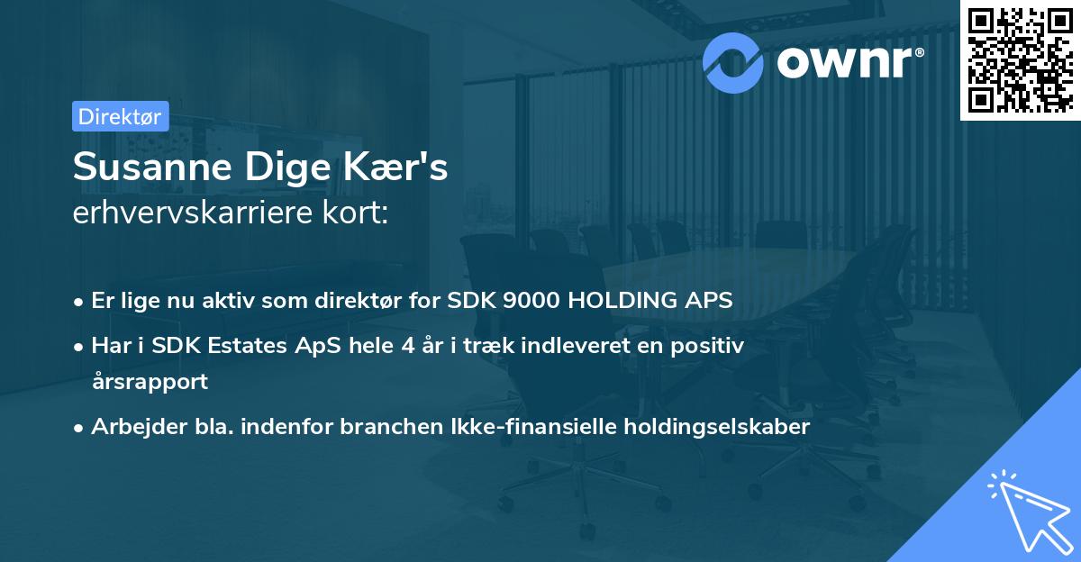 Susanne Dige Kær's erhvervskarriere kort