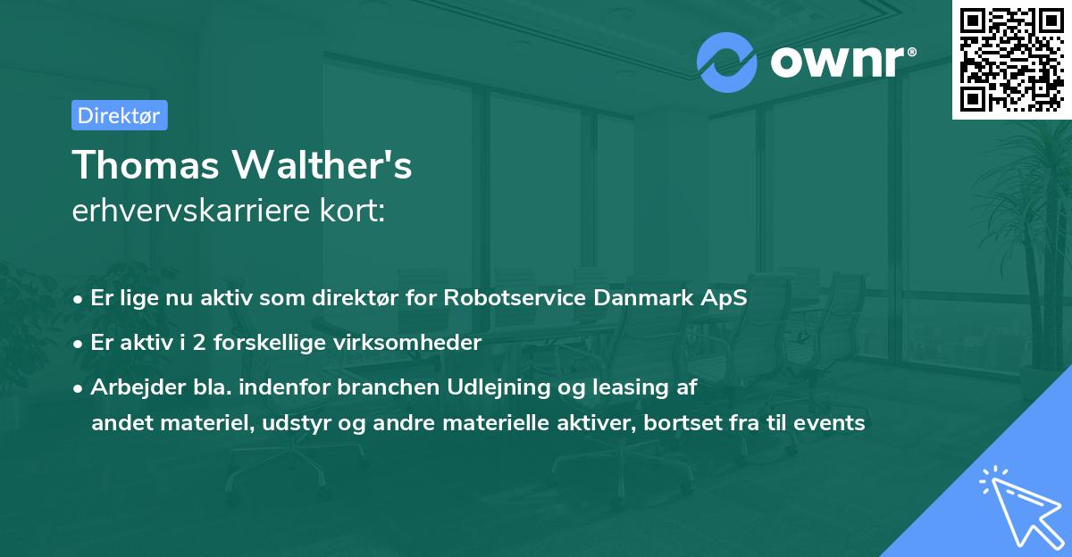 Thomas Walther's erhvervskarriere kort