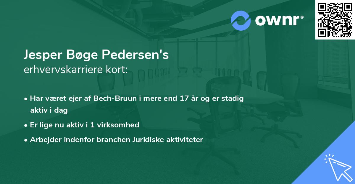 Jesper Bøge Pedersen's erhvervskarriere kort