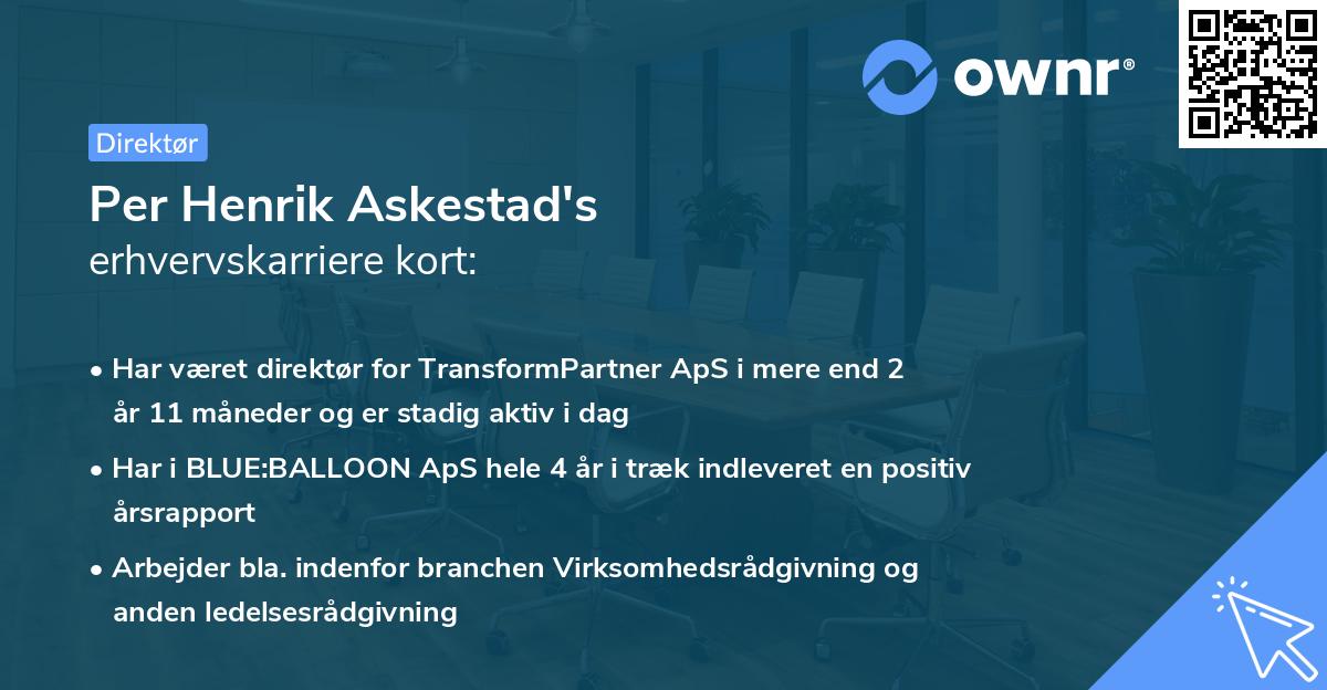 Per Henrik Askestad's erhvervskarriere kort