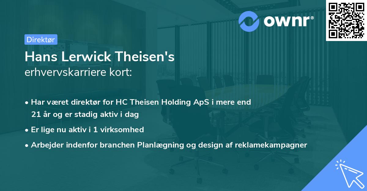 Hans Lerwick Theisen's erhvervskarriere kort
