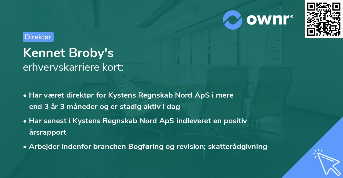 Kennet Broby's erhvervskarriere kort