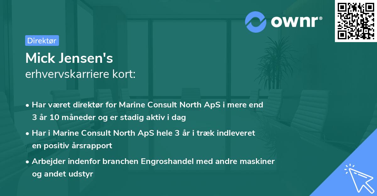 Mick Jensen's erhvervskarriere kort